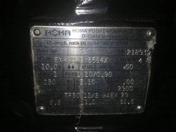 Маркировка насосного оборудования HOMA с 2006 года